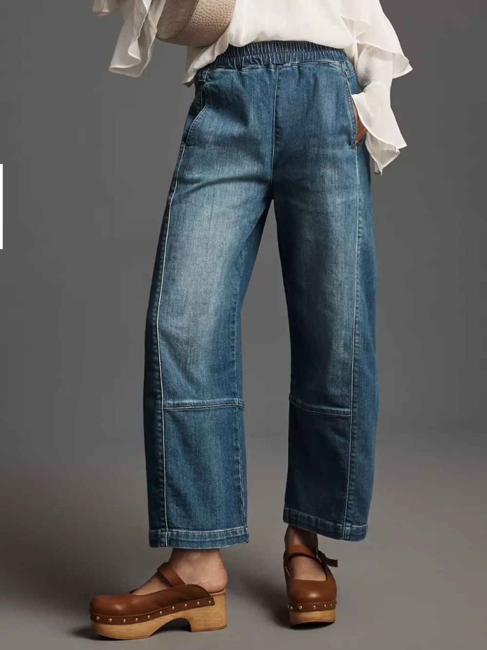 Pilcro Izzie Relaxed Pull On Barrel Jean Pants Eyck Wash